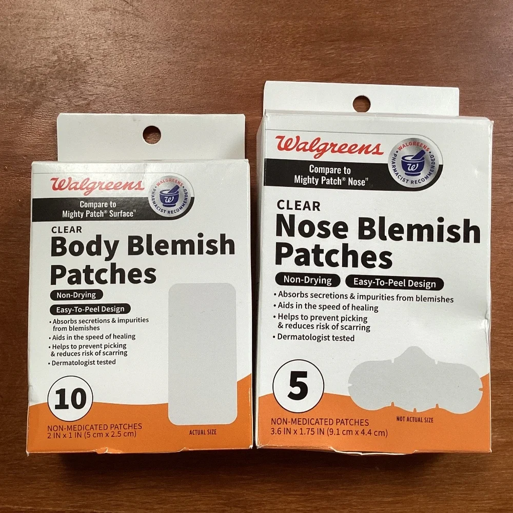 Walgreens Clear Body & Nose Blemish Patches Bundle of 2 Boxes NEW